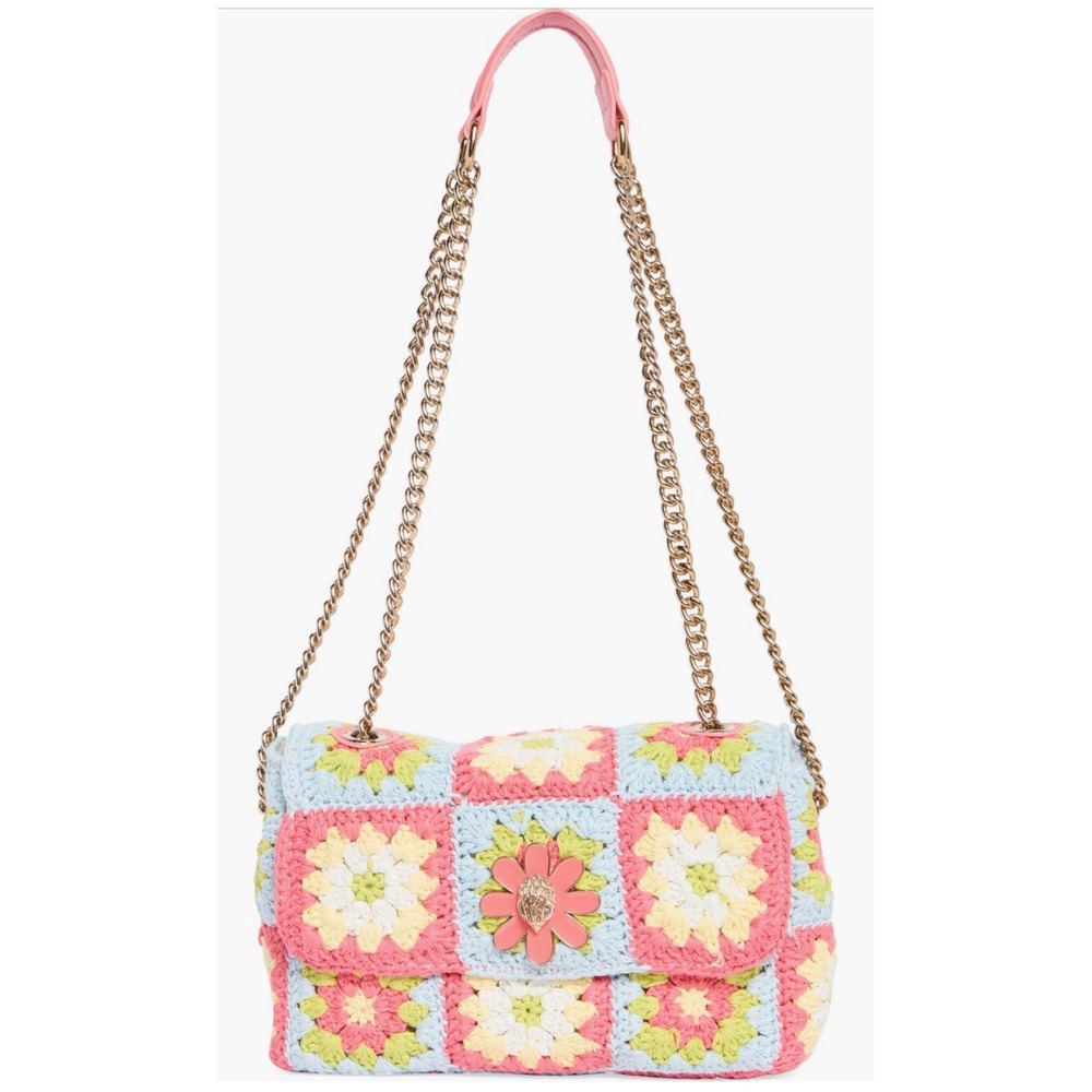NEW Kurt Geiger London Medium Kensington Crochet Floral Chain Shoulder Bag - Picture 2 of 16
